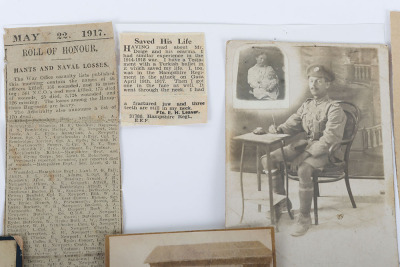WW1 YMCA Bible of Private E H Leaver 1/8th Hampshire Regiment, Struck by Bullet on the Attack on Gaza 19th March 1917 - 8