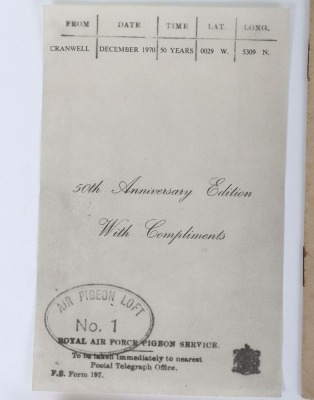 Scarce Royal Air Force Pigeon Service Grouping of Ephemera - 2