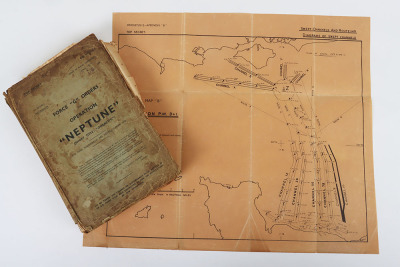 Operation &lsquo;Neptune&rsquo; Force &lsquo;G&rsquo; Orders, TOP SECRET D-Day Naval Orders and Overlay Maps, Gold Beach. Rare, Too Have Been Destroyed on Operation Completion.
