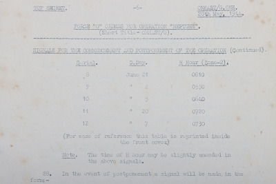 Operation &lsquo;Neptune&rsquo; Force &lsquo;G&rsquo; Orders, TOP SECRET D-Day Naval Orders and Overlay Maps, Gold Beach. Rare, Too Have Been Destroyed on Operation Completion. - 10