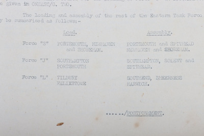 Operation &lsquo;Neptune&rsquo; Force &lsquo;G&rsquo; Orders, TOP SECRET D-Day Naval Orders and Overlay Maps, Gold Beach. Rare, Too Have Been Destroyed on Operation Completion. - 12