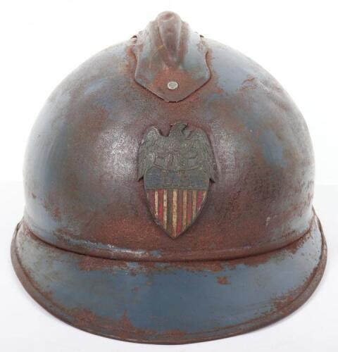 Rare WW1 American Ambulance Field Service Adrian Pattern Steel Helmet