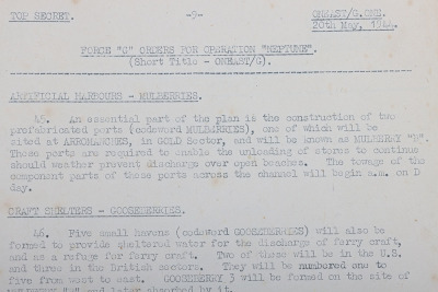 Operation &lsquo;Neptune&rsquo; Force &lsquo;G&rsquo; Orders, TOP SECRET D-Day Naval Orders and Overlay Maps, Gold Beach. Rare, Too Have Been Destroyed on Operation Completion. - 14