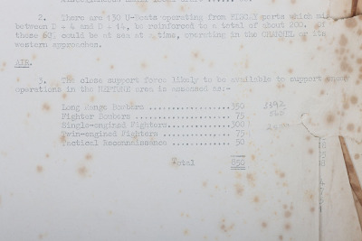 Operation &lsquo;Neptune&rsquo; Force &lsquo;G&rsquo; Orders, TOP SECRET D-Day Naval Orders and Overlay Maps, Gold Beach. Rare, Too Have Been Destroyed on Operation Completion. - 17