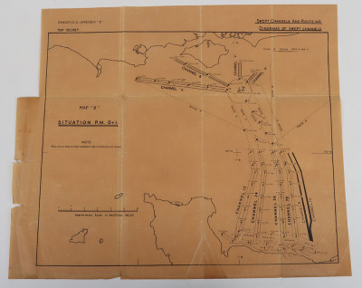 Operation &lsquo;Neptune&rsquo; Force &lsquo;G&rsquo; Orders, TOP SECRET D-Day Naval Orders and Overlay Maps, Gold Beach. Rare, Too Have Been Destroyed on Operation Completion. - 25