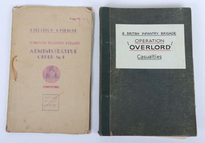 Historically Important British 3rd Division, 8th Infantry Brigade, Operation Overlord Administration Order No.1, Plus 8th Brigade&rsquo;s Casualty Report for NWE Campaign. Top Secret, BIGOT, D-Day related paperwork