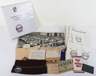 WW2 US 101st Airborne division Pte Fulton 501st Parachute Infantry Battalion Paperwork and Photographs