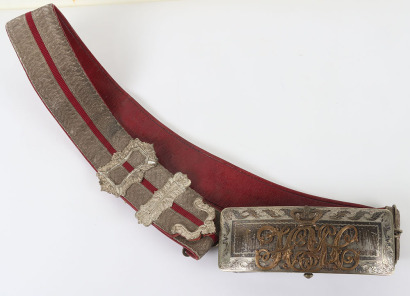 Victorian Hampshire Yeomanry Cavalry Officers Cross Belt and Pouch