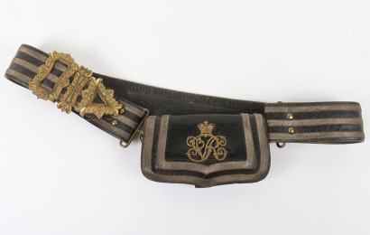Victorian Army Medical Service / Royal Army Medical Corps Officers Cross Belt and Pouch