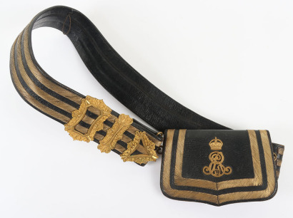 Edward VII Royal Army Medical Corps Officers Cross Belt and Pouch Set