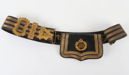 Indian Army Officers Cross Belt and Pouch Set Pre-1947