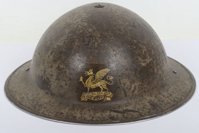 WW2 British Mk II Steel Combat Helmet with East Kent Regiment (The Buffs) Decal