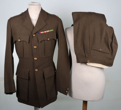 WW2 British Officers Service Dress Uniform, Major Waller Derbyshire Yeomanry.