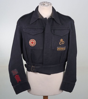 WW2 Civil Defence Battle Dress Blouse, Rescue Party, Guildford Rural District.