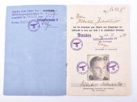 Luftwaffe Flying License of Knight Cross with Oakleaves Holder Generalmajor Hubertus Hitschhold, Stuka Dive Bomber Pilot who Distinguished Himself During the Battle of Crete in 1941