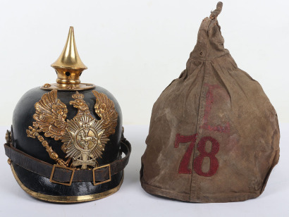 Extremely Rare Other Ranks Pickelhaube for Reserve 2nd Battalion of Brunswick Regiment Nr 92