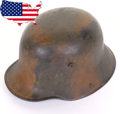 WW1 German M-17 Camouflaged Steel Combat Helmet