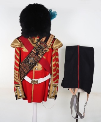 EIIR Irish Guards Drum Majors Full Ceremonial Uniform with Accoutrements and Bearskin Busby