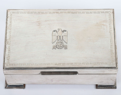 Third Reich Adolf Hitler Silverware Cigar Case by Bruckman