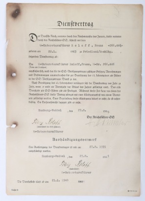 Third Reich Heinrich Himmler Signature
