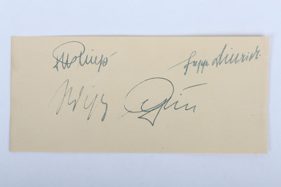 WW2 German Sepp Dietrich and Three Other Notable Signatures