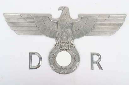 Extremely Rare Third Reich Deutsche Reichsbahn Train Eagle with Original &lsquo;D&rsquo; and &lsquo;R&rsquo; Letters