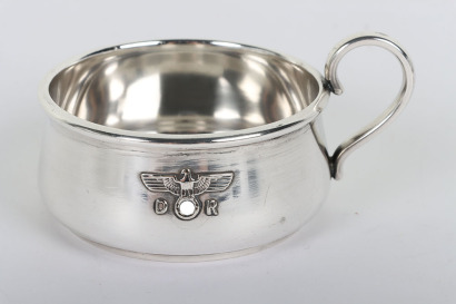 Scarce Third Reich Deutsche Reichsbahn Ragout Fin Cup Holder by Bruckmann for Hermann Gorings Dining Wagon 241