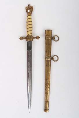 WW2 German Kriegsmarine Officers Dress Dagger by WKC with Deluxe Bone Grip