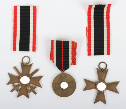 2x War Service Cross Medals 2nd Class and a War Merit Medal