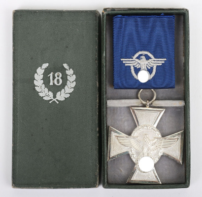 Third Reich Police 18 Year Service Medal with Original Box