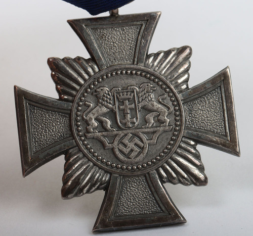 Scarce Third Reich Danzig Police Long Service Medal