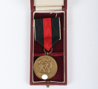 Third Reich 1st October 1938 Czechoslovakia Annexation Medal with Original Box of Issue