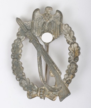 WW2 German Army / Waffen-SS Infantry Assault Badge in Silver by Paul Meybauer, Berlin