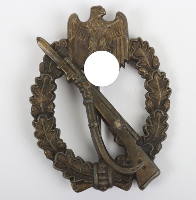 WW2 German Army / Waffen-SS Infantry Assault Badge in Bronze by Adolf Scholze, Gablonz