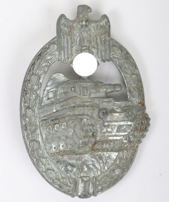 WW2 German Army / Waffen-SS Panzer Assault Badge in Silver by Adolf Scholze, Gablonz
