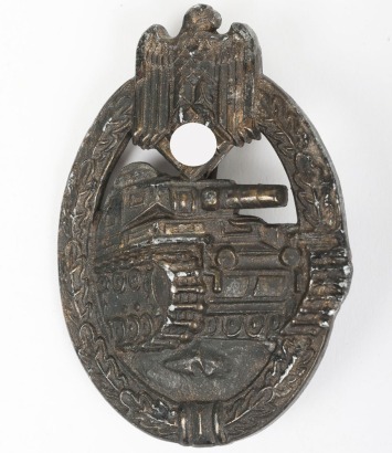 WW2 German Army / Waffen-SS Panzer Assault Badge in Bronze by Frank & Reif, Stuttgart