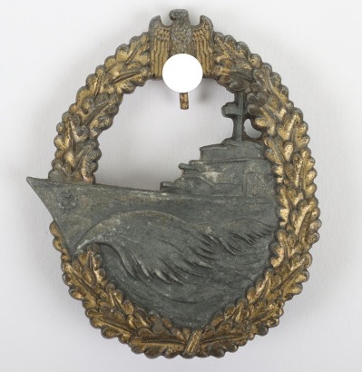 WW2 German Kriegsmarine Destroyer Badge by Josef Feix, Gablonz