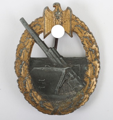 WW2 German Kriegsmarine Coastal Artillery Badge by Friedrich Linden, L&uuml;denscheid