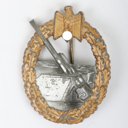 WW2 German Kriegsmarine Coastal Artillery Badge by Hermann Aurich, Dresden
