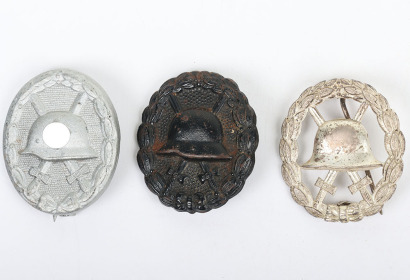 Two 1914 Wound Badges and Silver Grade 1939 Wound Badge