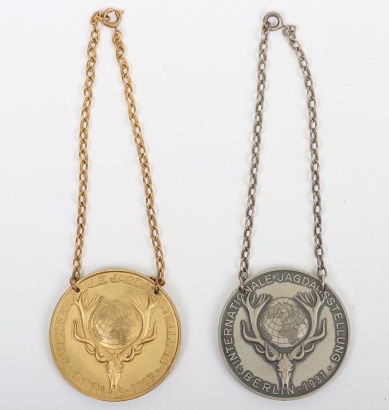 Two Third Reich DJV Hunting Association Prize Medals for the 1937 Exhibition in Berlin
