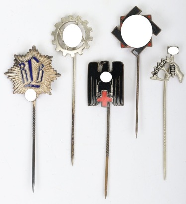 Grouping of 5 Third Reich Miniature Pins