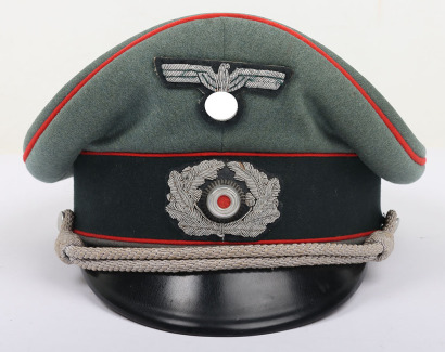 WW2 German Army Artillery Section Officers Peaked Cap by Erel