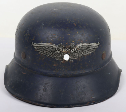 Third Reich Luftschutz Gladiator Pattern Steel Helmet
