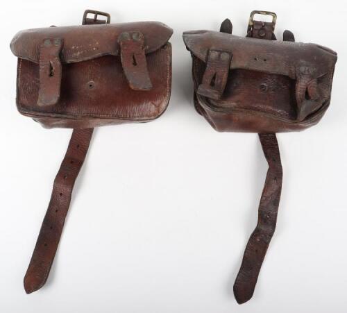 Scarce Pair of 1914 Leather Adapted Ammunition Pouches