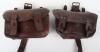 Scarce Pair of 1914 Leather Adapted Ammunition Pouches - 2