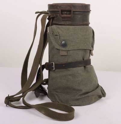 WW2 German Armed Forces Gas Mask with Canister and Gas Cape Pouch Bag