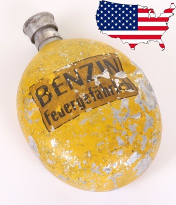 Rare WW2 German Luftwaffe Petrol Canteen from Aircraft Emergency Kit