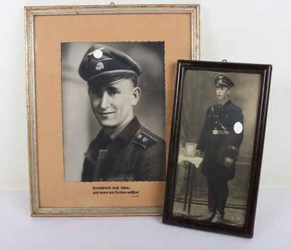Two Framed SS (Schutzstaffel) Portrait Photographs