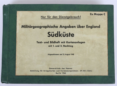 WW2 German 1940 Operation Sea Lion (German Invasion of United Kingdom) Military Geographic Reconnaissance Book of the UK